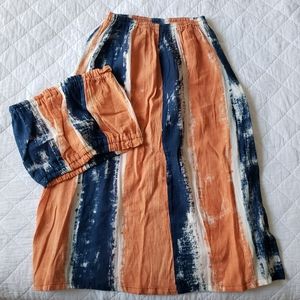 SUCESOS Hand painted maxi skirt set- one size fits most, see measurements 🌼